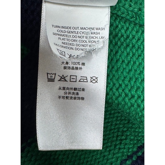 Polo Ralph Lauren 12.M Yacht Challenge Sweater Men XL Navy Red Stripe Shawl Neck - Picture 14 of 16